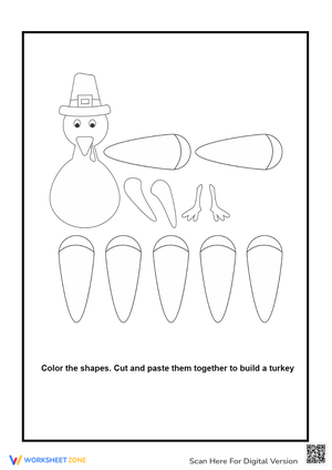 Free collection of cut and paste thanksgiving worksheets