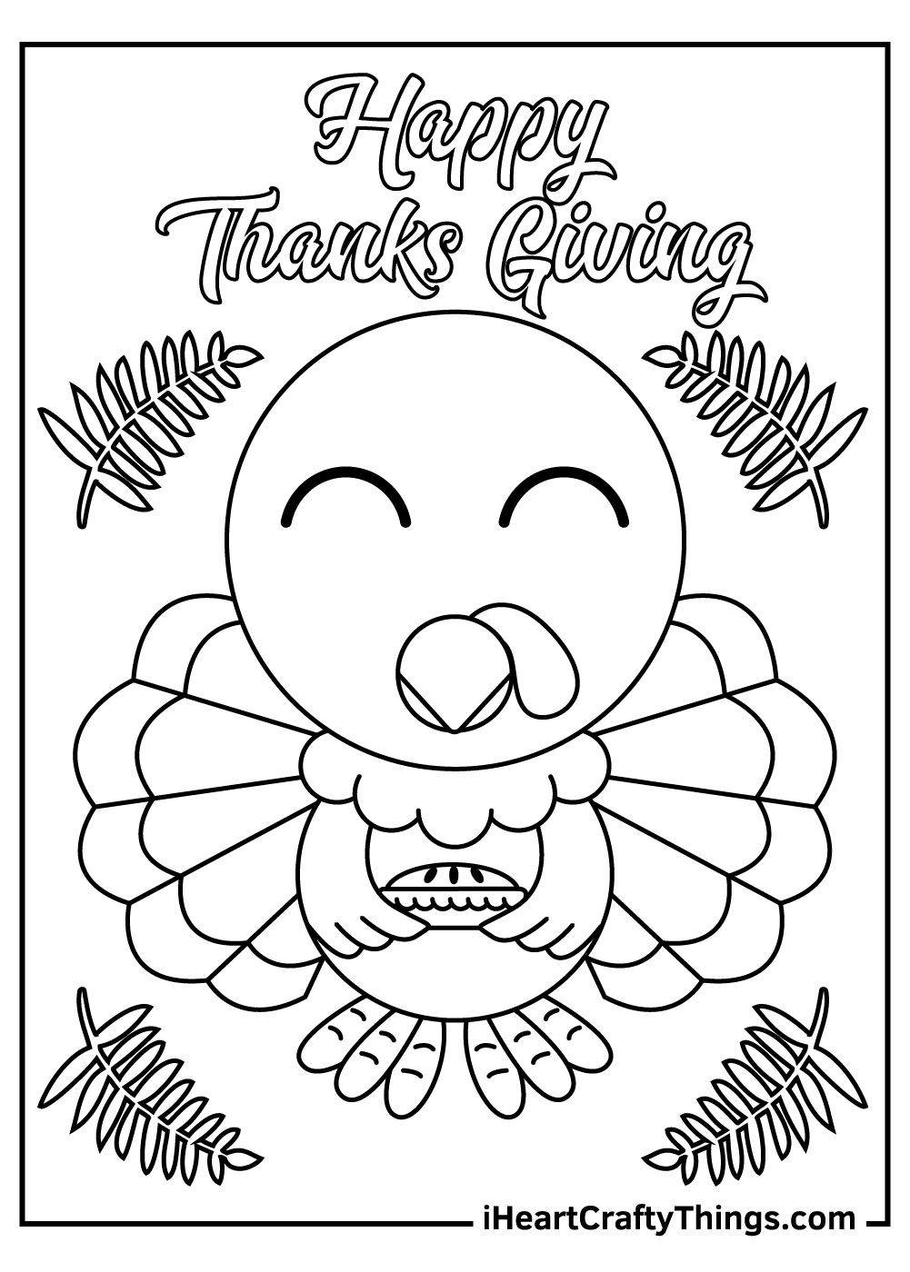 Thanksgiving turkey coloring pages free printables