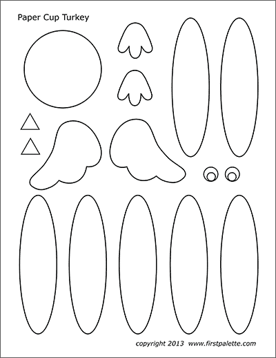 Paper cup turkey templates free printable templates coloring pages