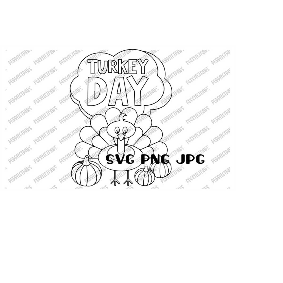 Turkey day coloring svg coloring page happy thanksgiving