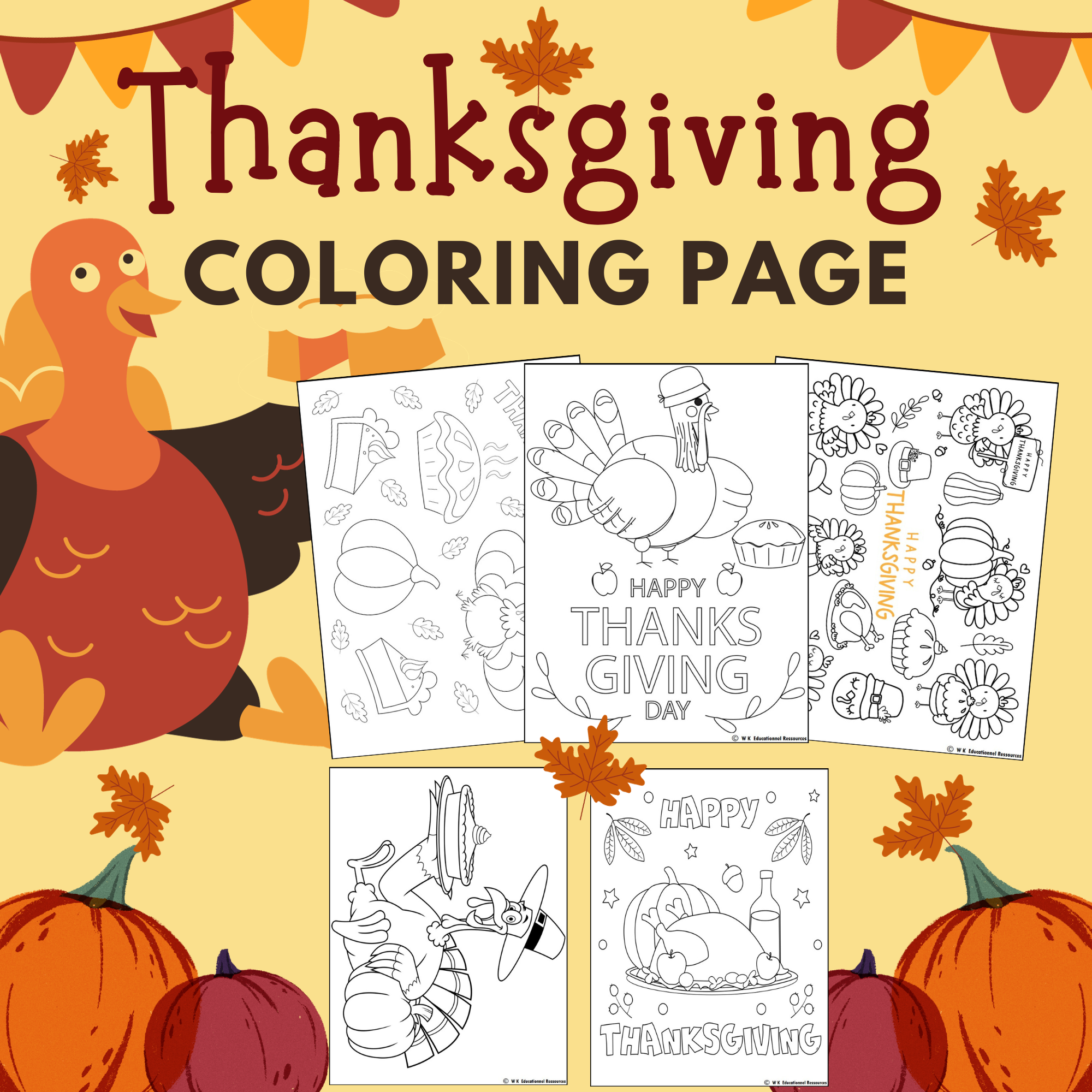 Thanksgiving coloring pages turkey day coloring sheets autumn morning work made by teachers