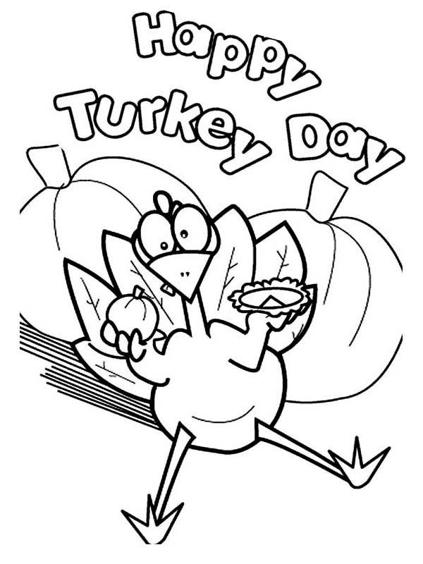 A wacky turkey on canada thanksgiving day coloring page