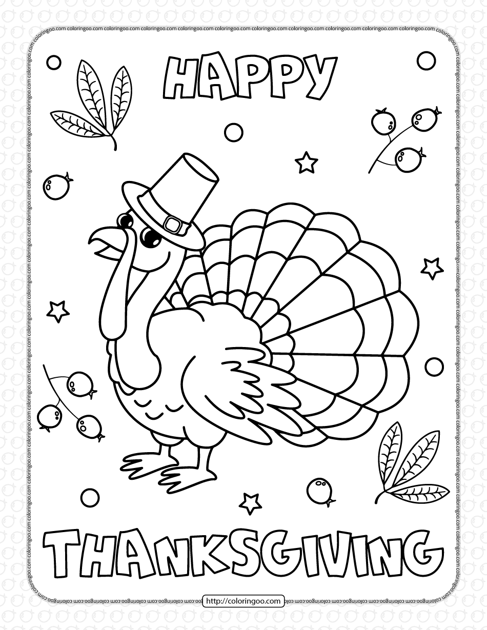 Happy thanksgiving day coloring pages