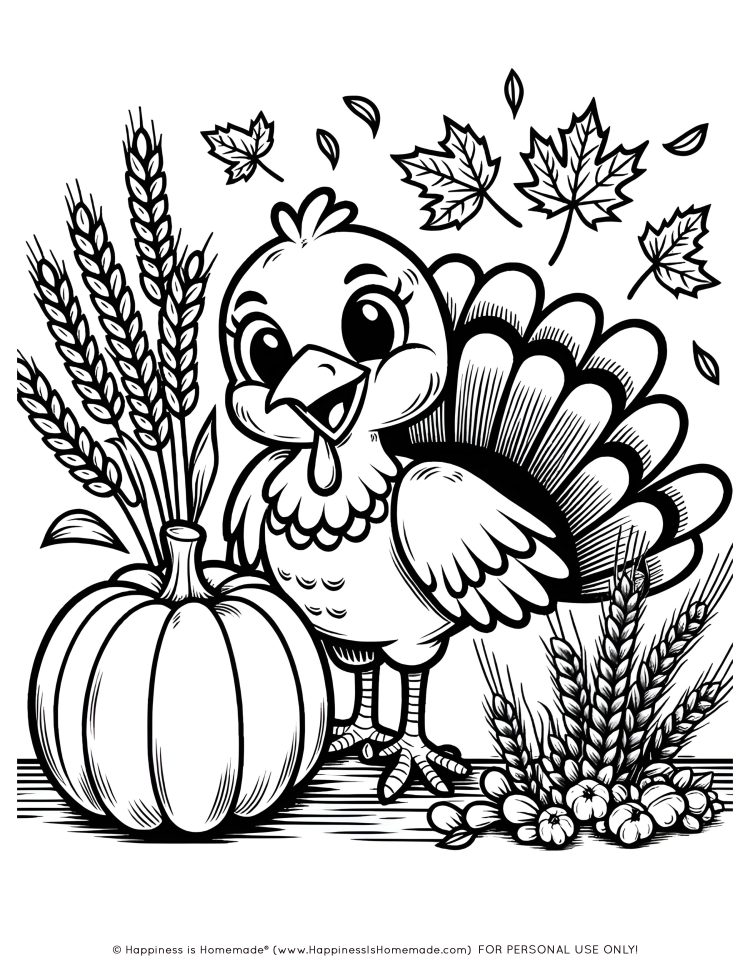 Free thanksgiving coloring pages for adults kids