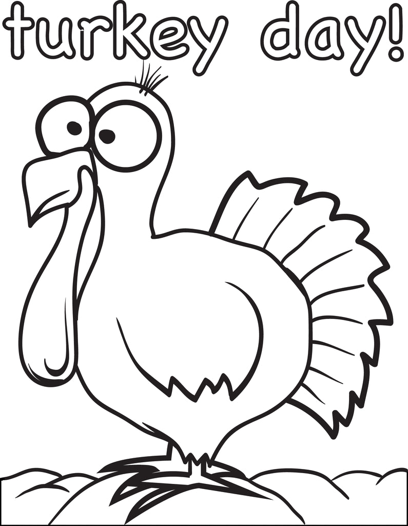 Printable thanksgiving turkey coloring page for kids â