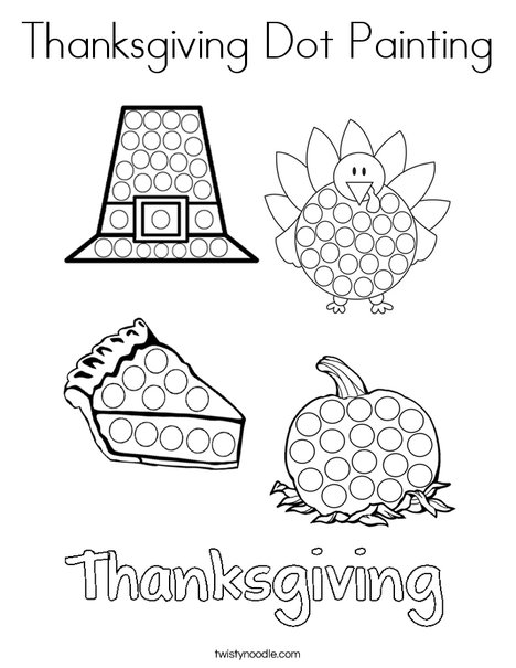 Thanksgiving dot painting coloring page