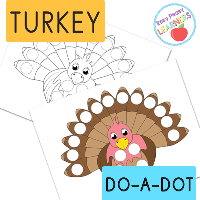 Free turkey do a dot printables