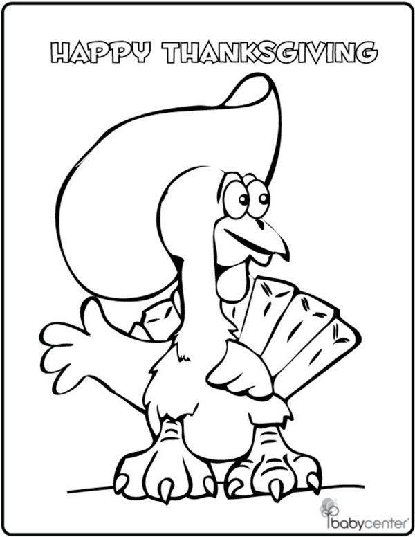 Thanksgiving day turkey day coloring page for kids