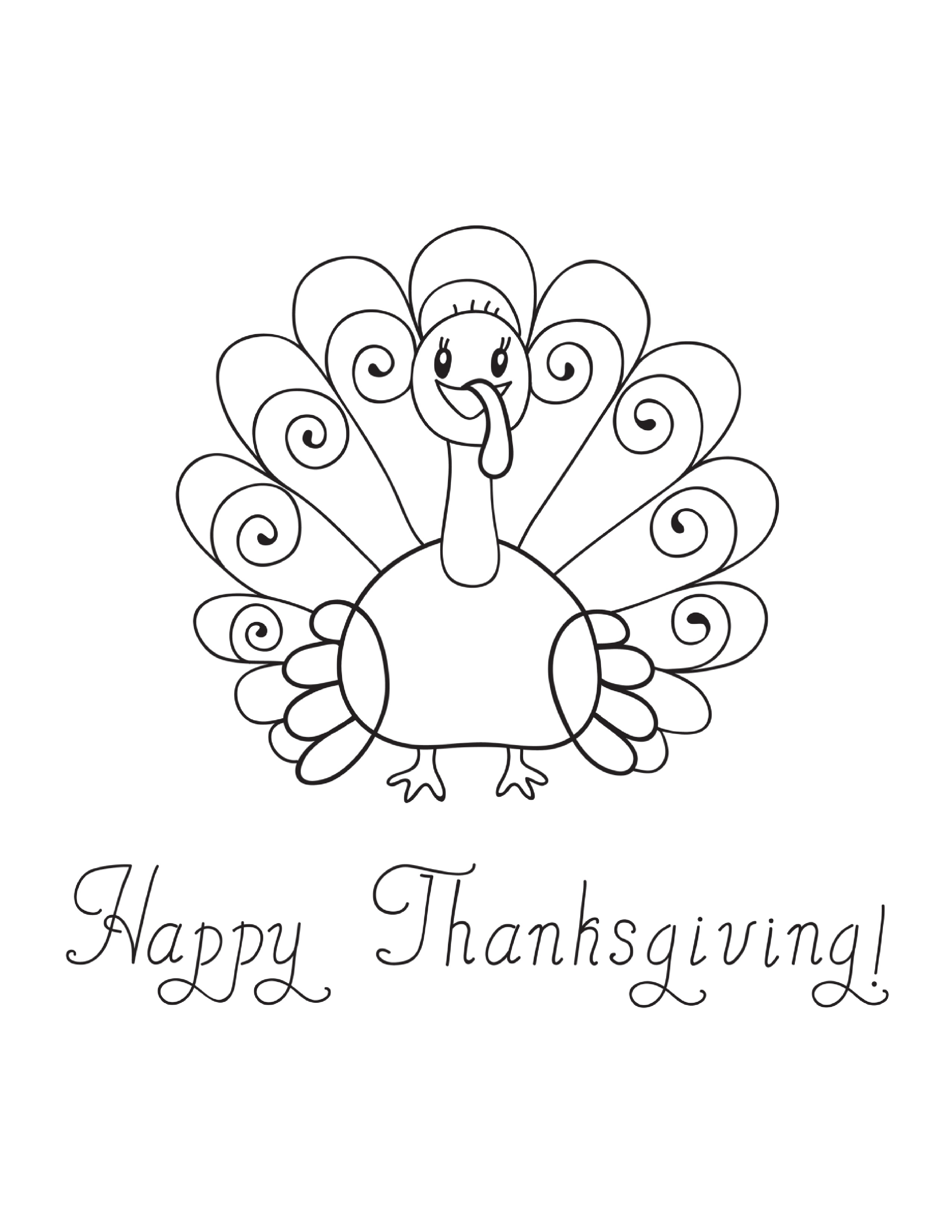 Free printable thanksgiving coloring pages for kids