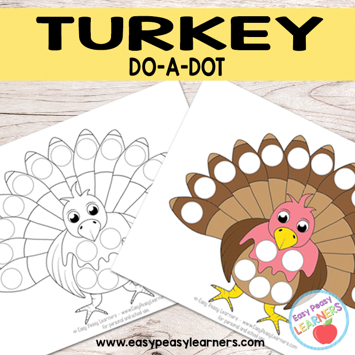 Free turkey do a dot printables