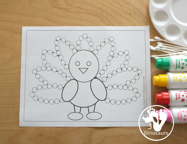 Free turkey fine motor mats dinosaurs