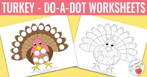 Free turkey do a dot printables