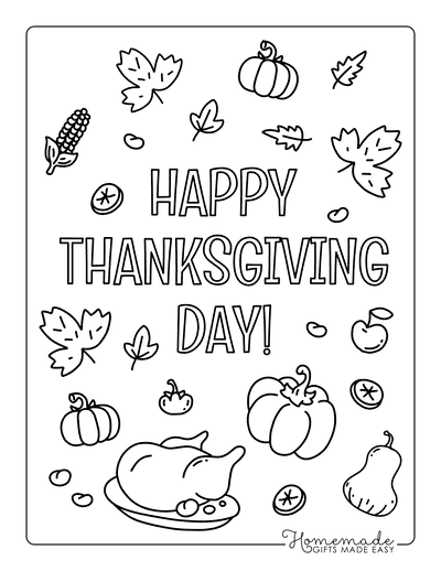 Free thanksgiving coloring pages for kids adults