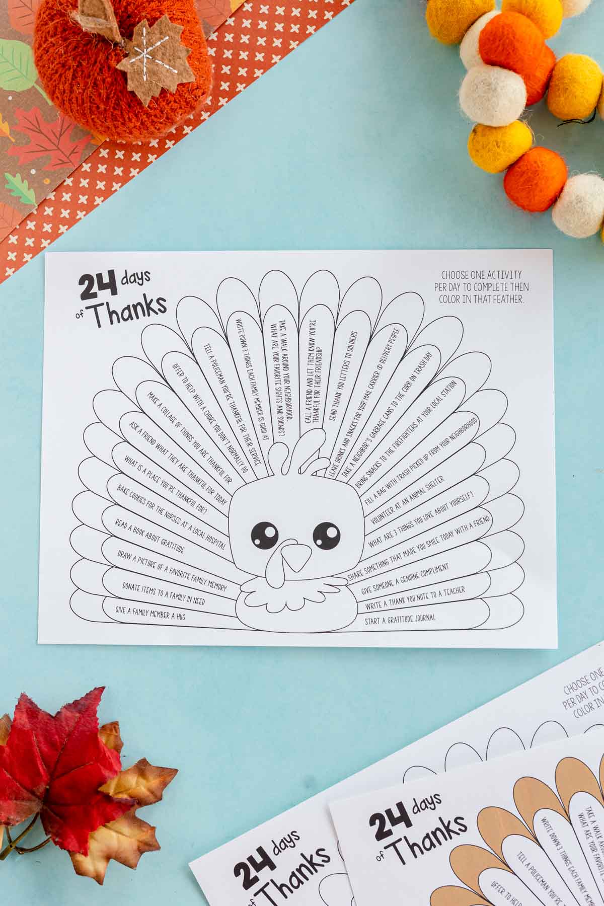 Free printable gratitude thanksgiving turkeys