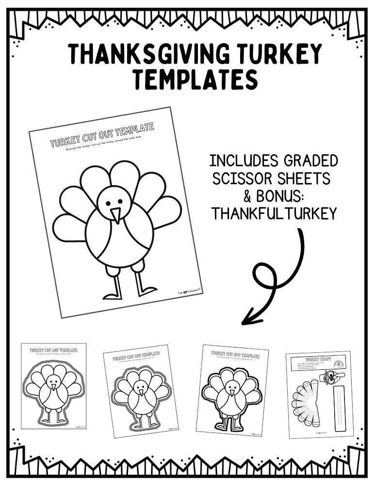 Turkey templates and thanksgiving printables