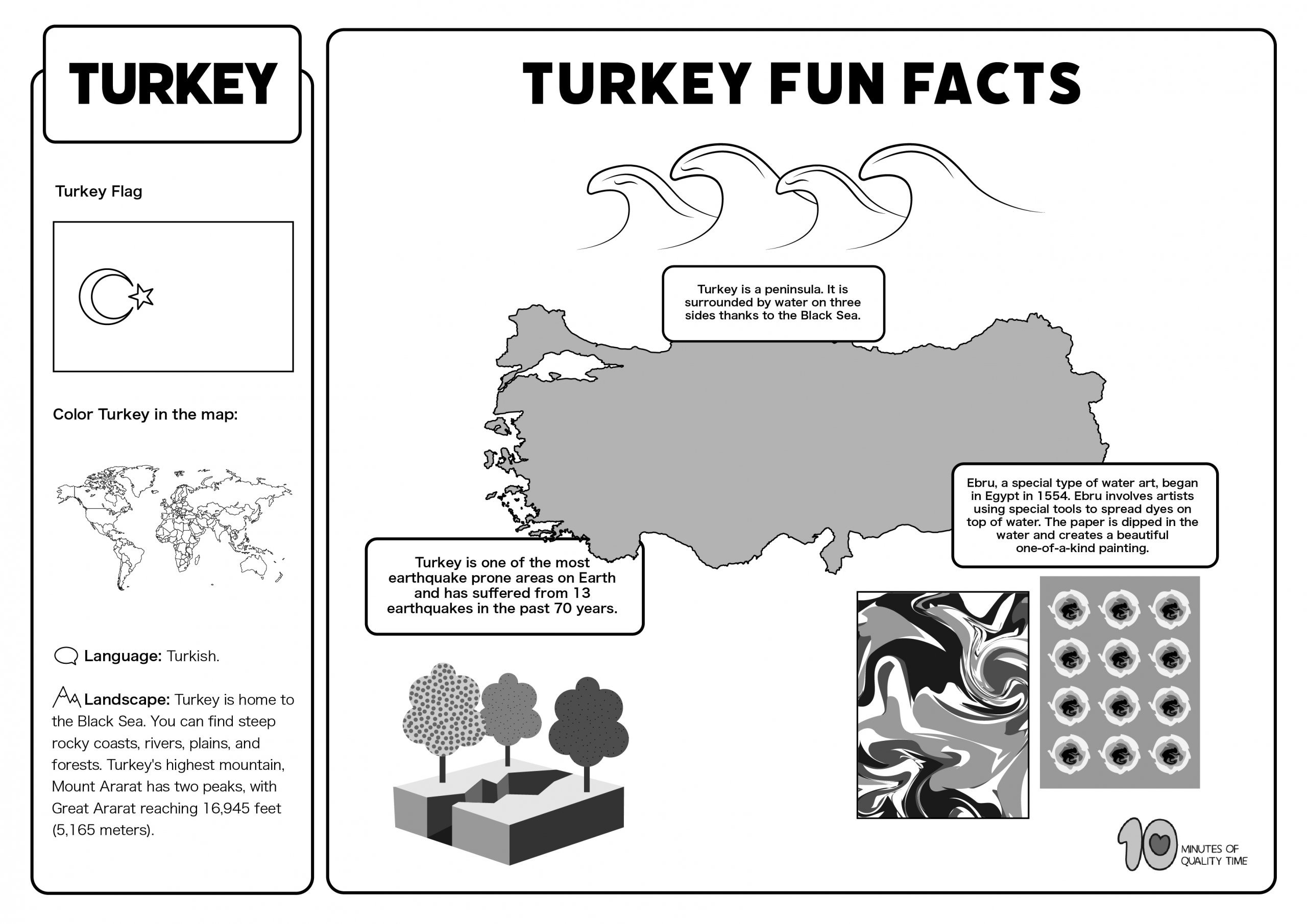 Turkey â free lesson plan and worksheets â minutes of quality time