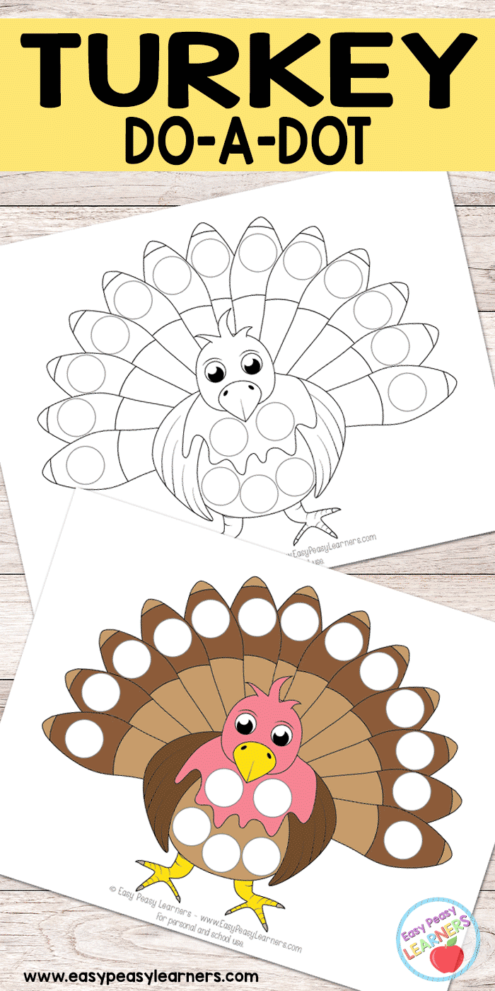 Free turkey do a dot printables