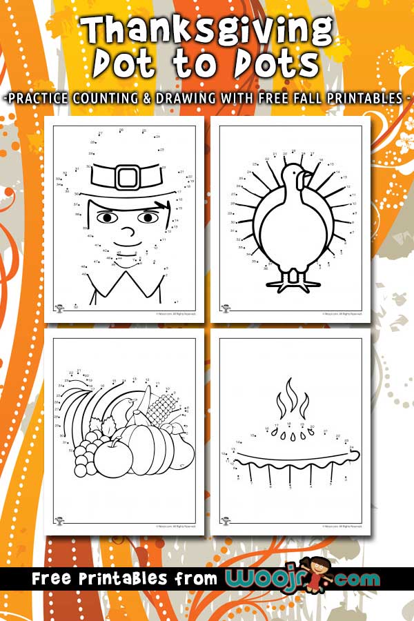 Thanksgiving dot to dots printable pages woo jr kids activities childrens publishing