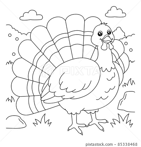 Turkey coloring page for kids