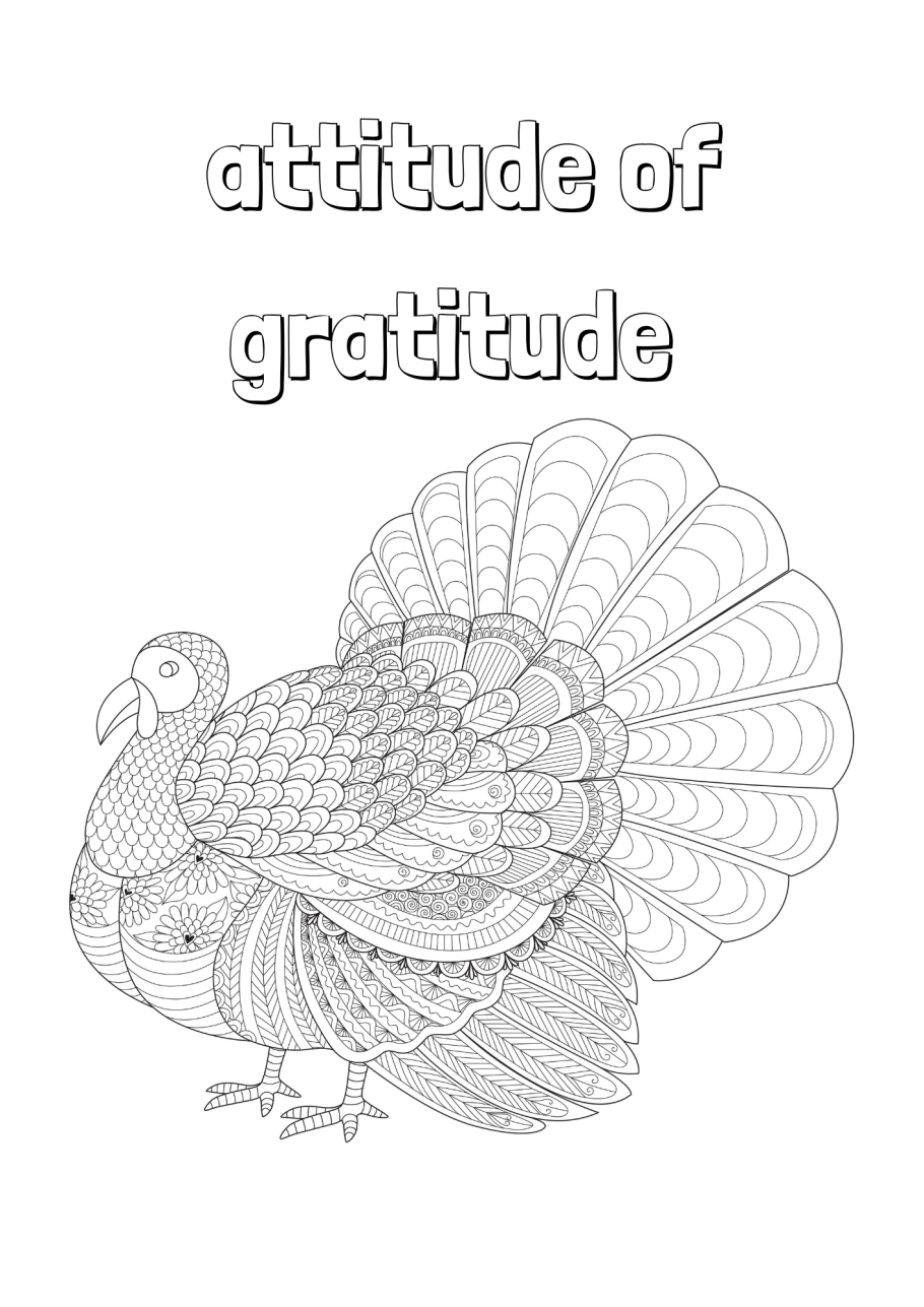 Free printable thanksgiving turkey loring page for kids and adults