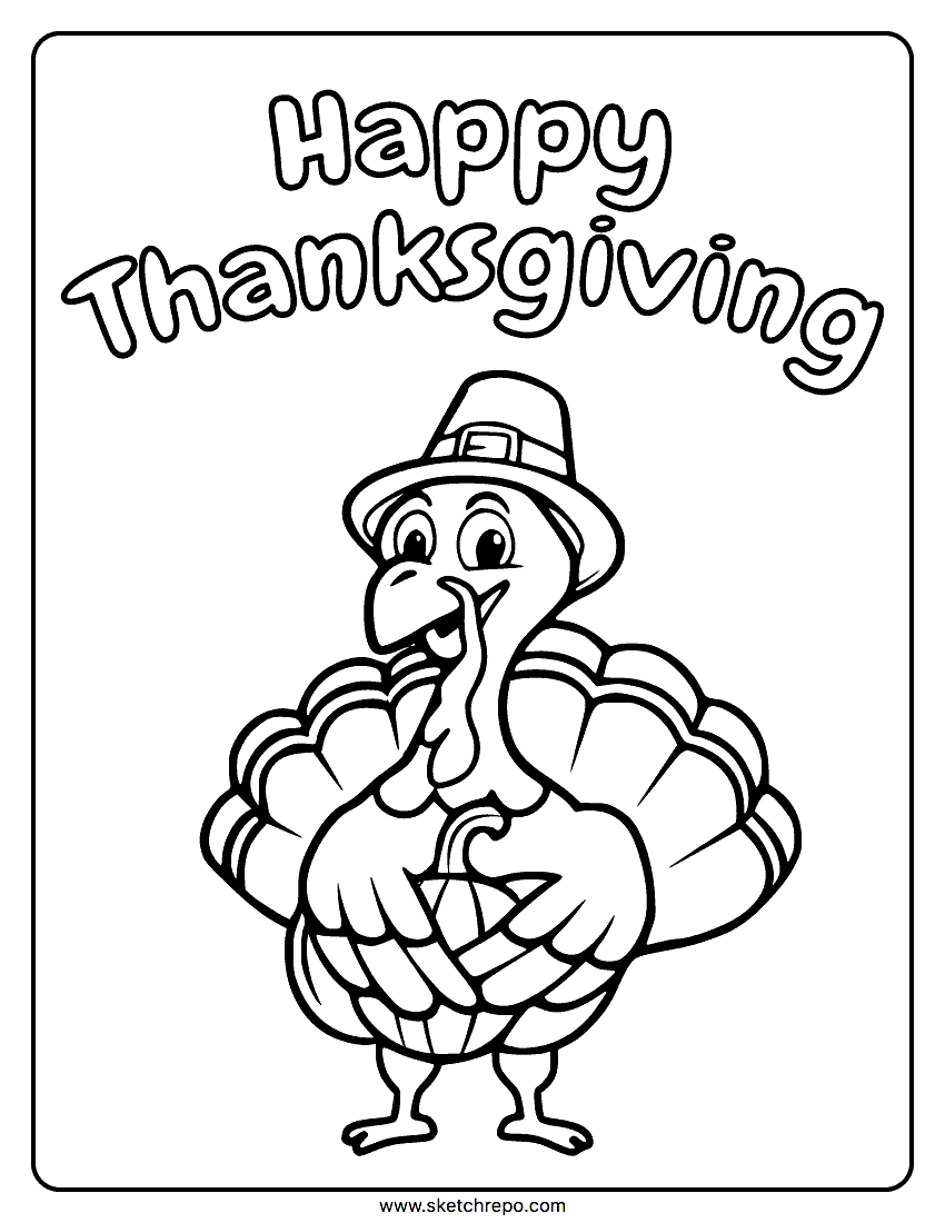 Thanksgiving turkey coloring page