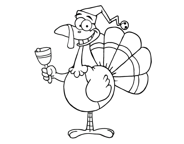 Funny turkey coloring page