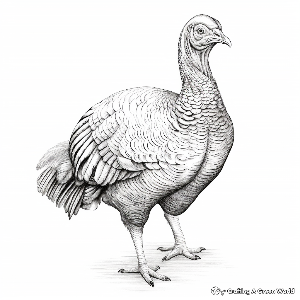 Realistic turkey coloring pages