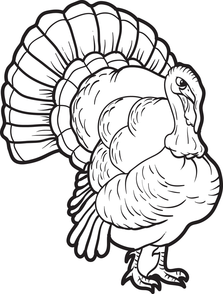 Printable turkey coloring page for kids â