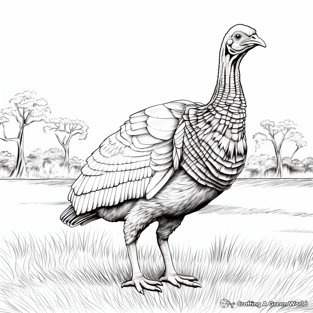 Realistic turkey coloring pages