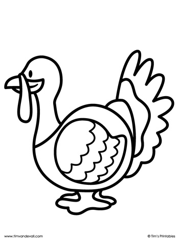 Turkey coloring page â tims printables