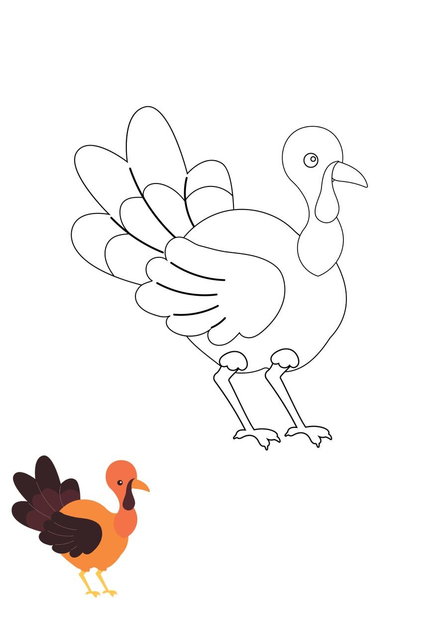 Free blank turkey coloring page