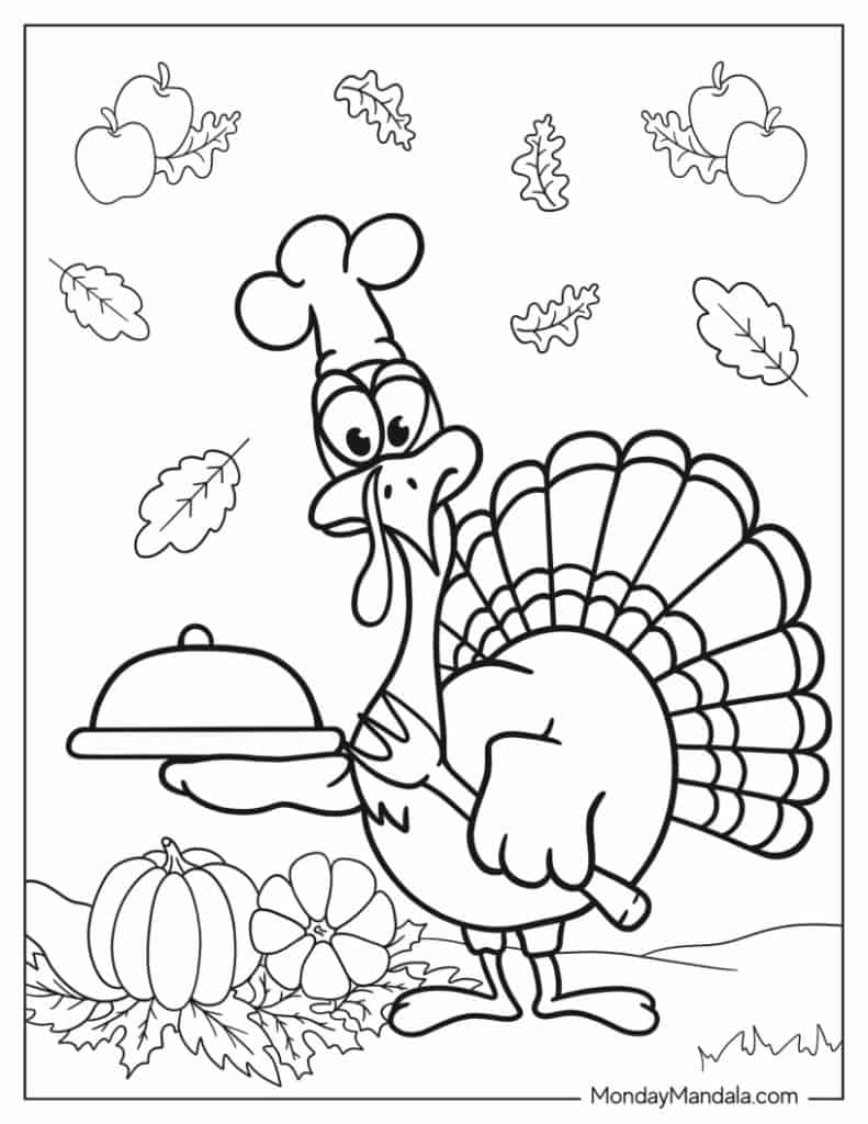 Turkey coloring pages free pdf printables