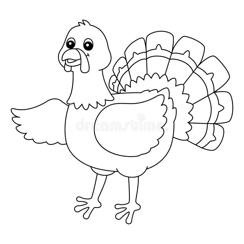 Turkey coloring page isolated for kids stock vector