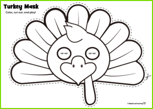 Turkey mask activity maple leaf learning library