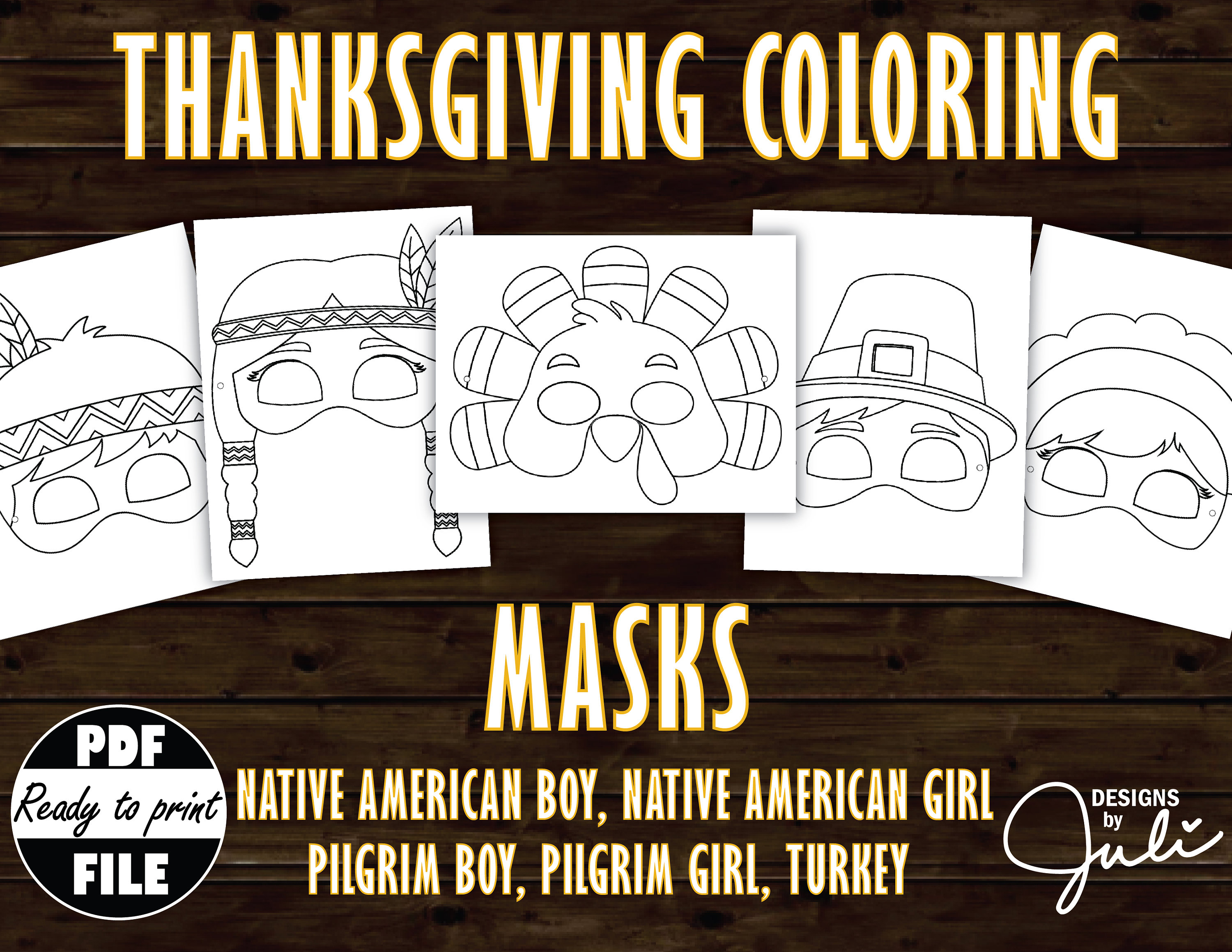 Turkey coloring mask