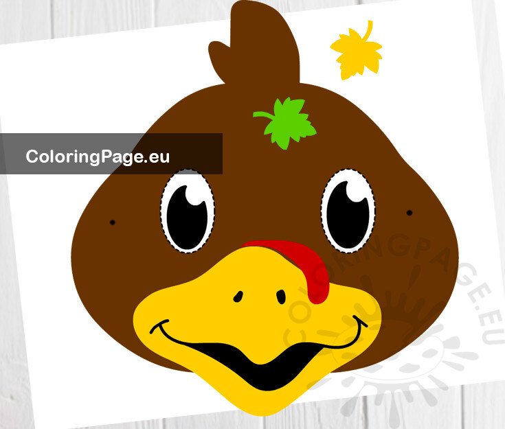 Free printable turkey mask coloring page