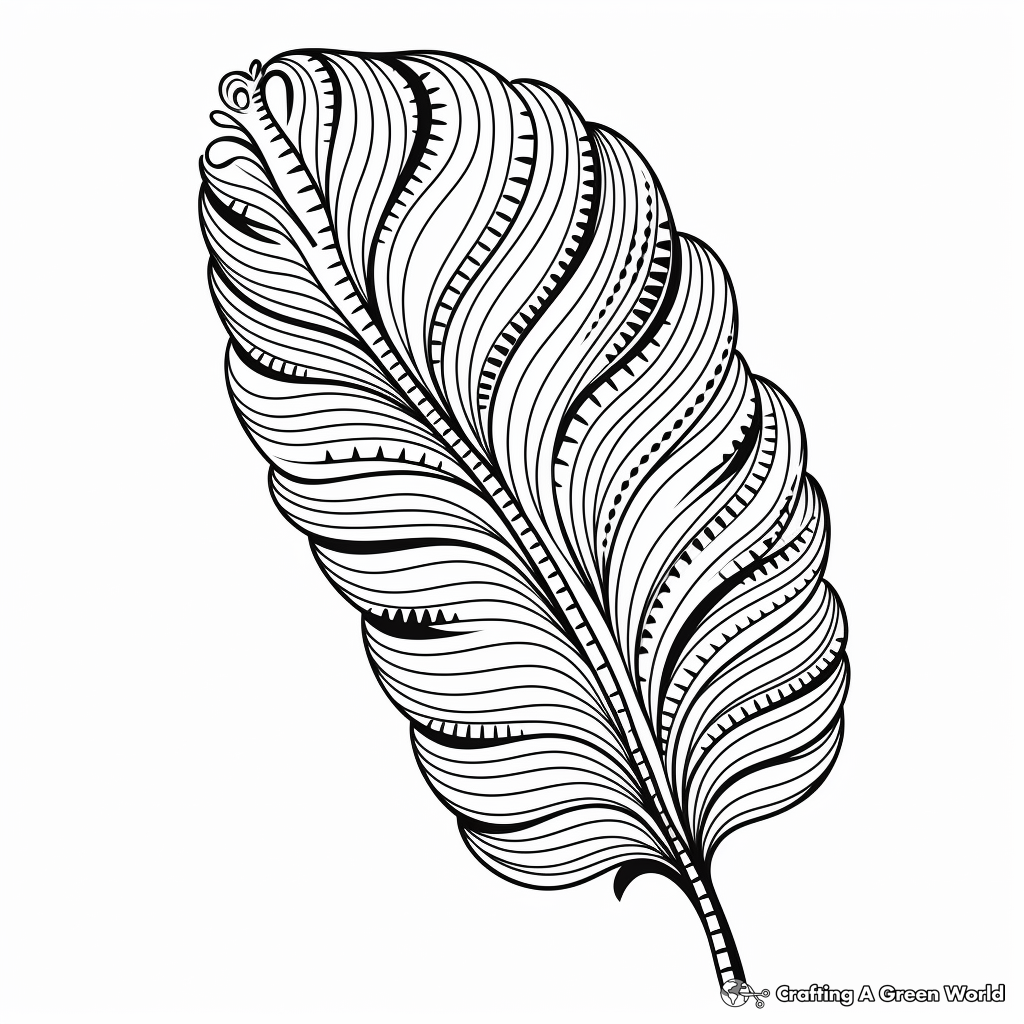 Feather coloring pages