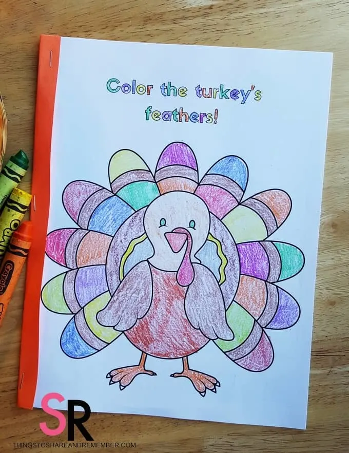 Printable thanksgiving coloring book for preschoolers