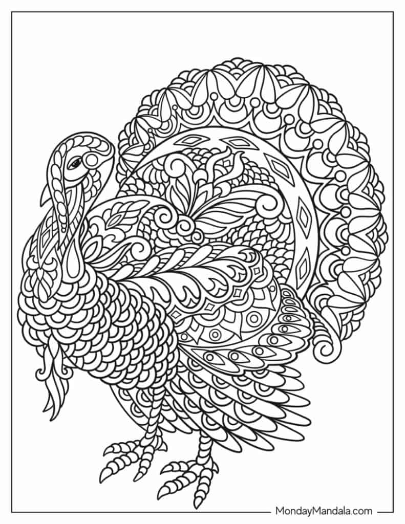 Turkey coloring pages free pdf printables