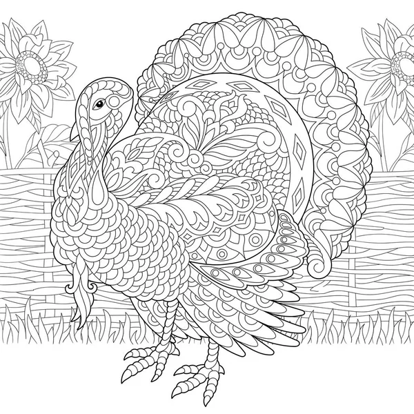 Turkey coloring page vector images