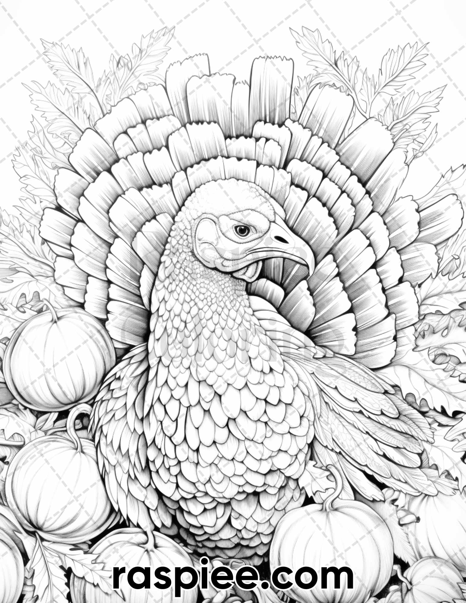 Happy thanksgiving grayscale coloring pages for adults printable p â coloring