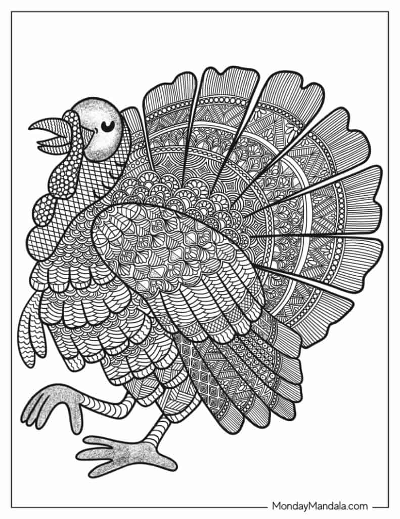 Turkey coloring pages free pdf printables