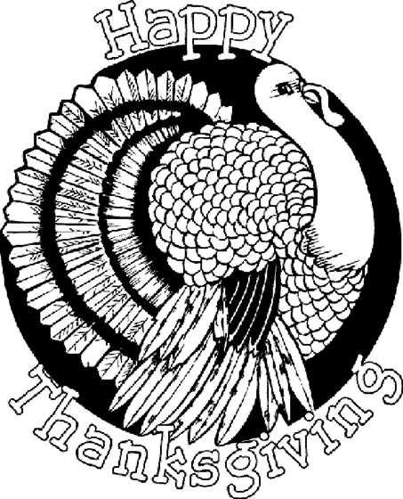 Thanksgiving turkey coloring page