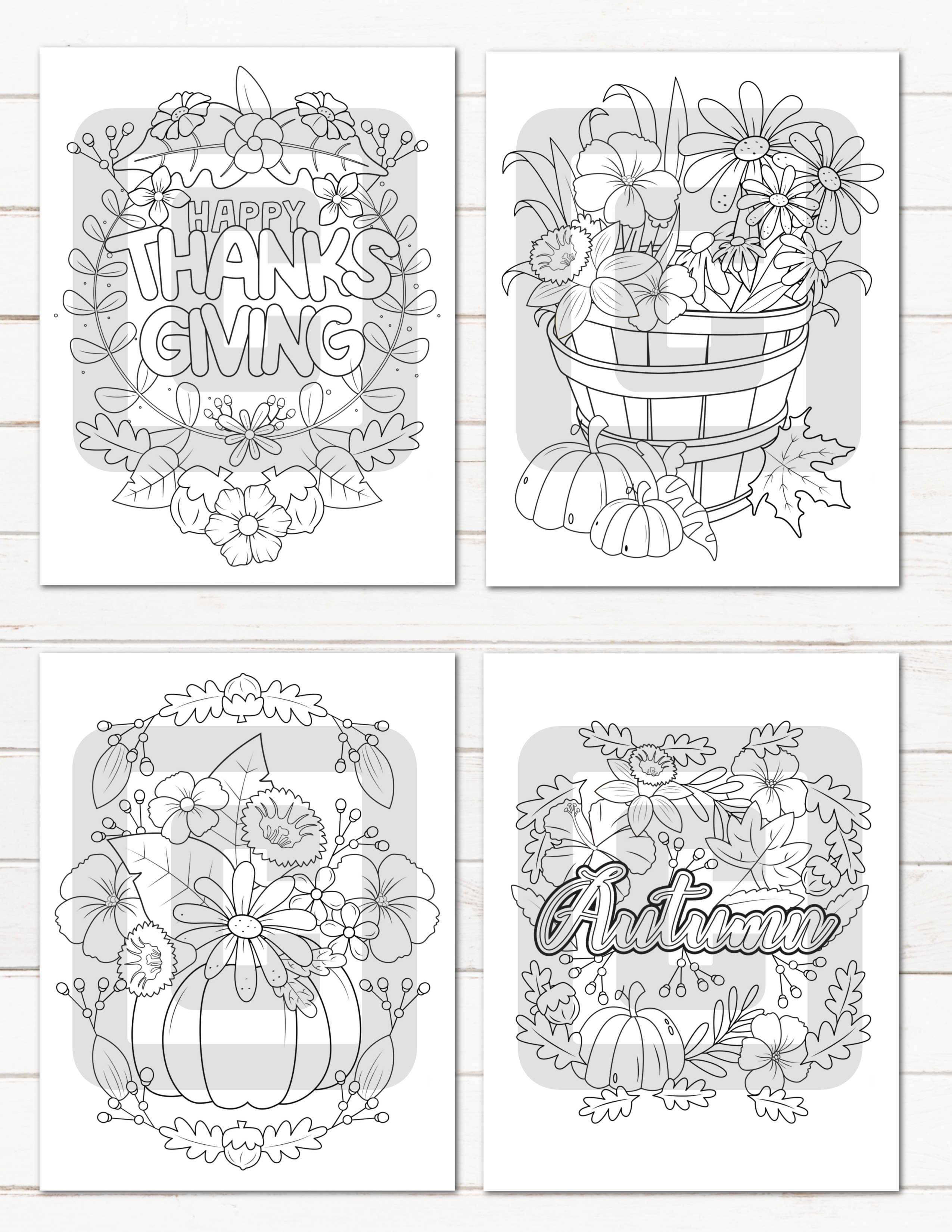 Free thanksgiving coloring pages kids adults