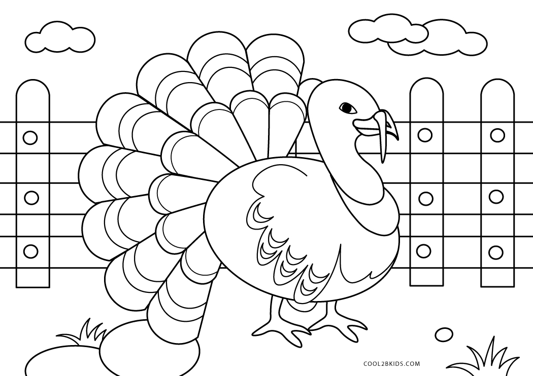 Free printable turkey coloring pages for kids