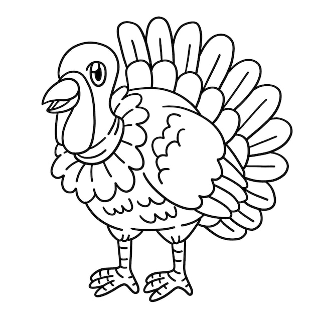 Premium vector turkey coloring page isolated for kids