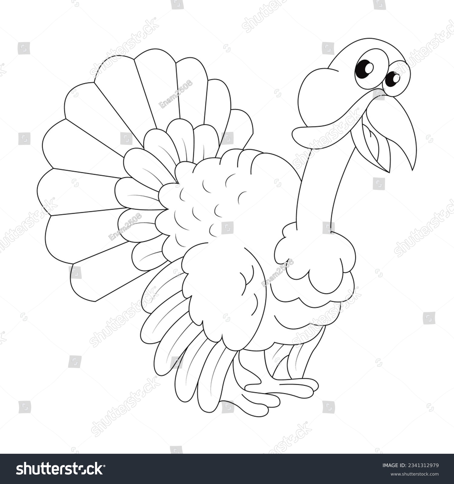 Thanksgiving coloring pages kids drawing turkey stock vector royalty free