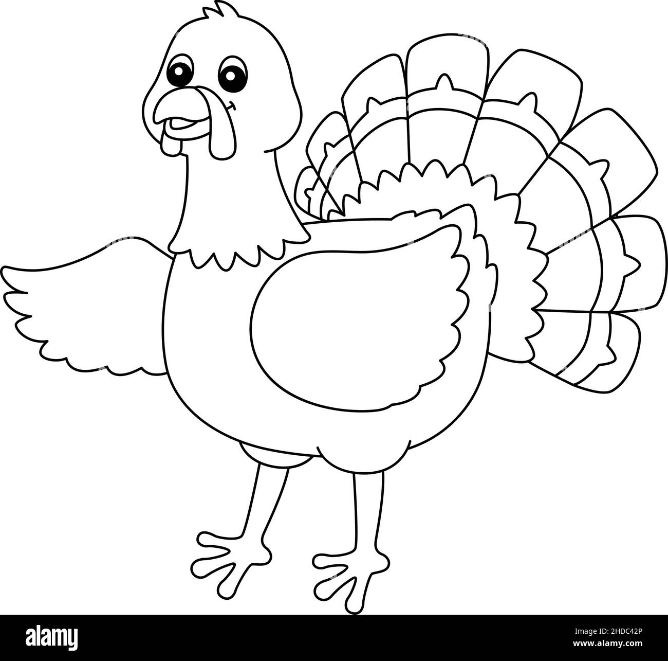 Turkey coloring page isolated for kids stock vector image art