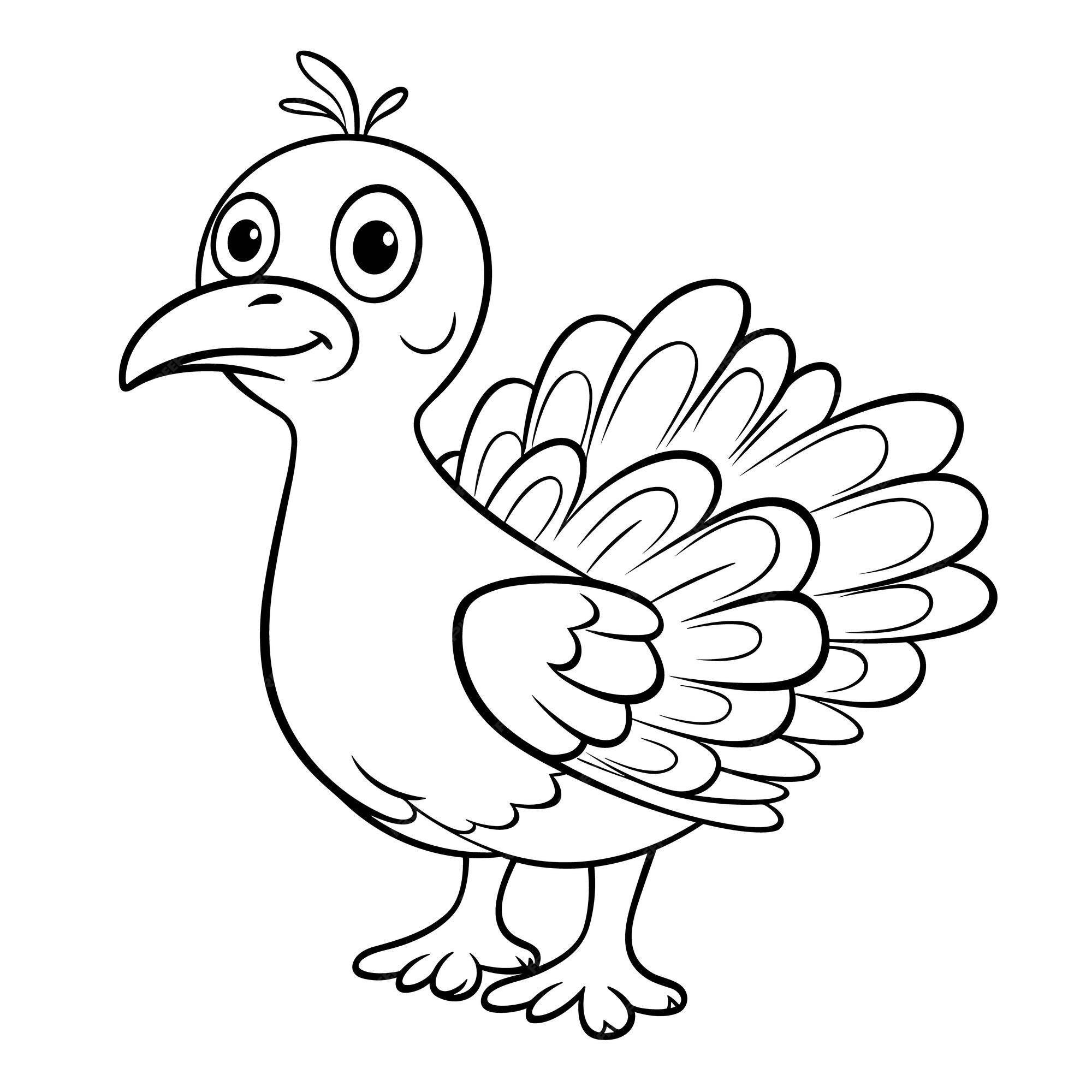 Premium vector turkey coloring pages vector animals