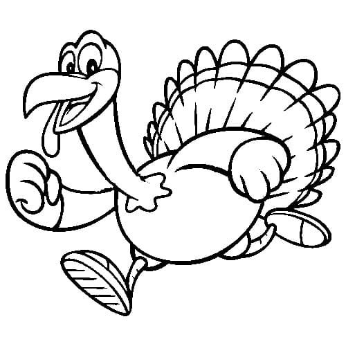 Cartoon turkey coloring page